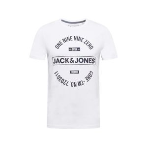 JACK & JONES Póló 'MICK'  kobaltkék / fehér