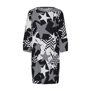 STREET ONE Ruha 'Star Print Dress'  fekete / fehér