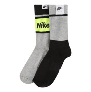 Nike Sportswear Zokni  világosszürke / fekete / neonsárga