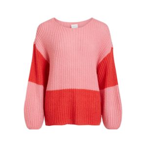 VILA Oversize pulóver  rózsaszín / piros