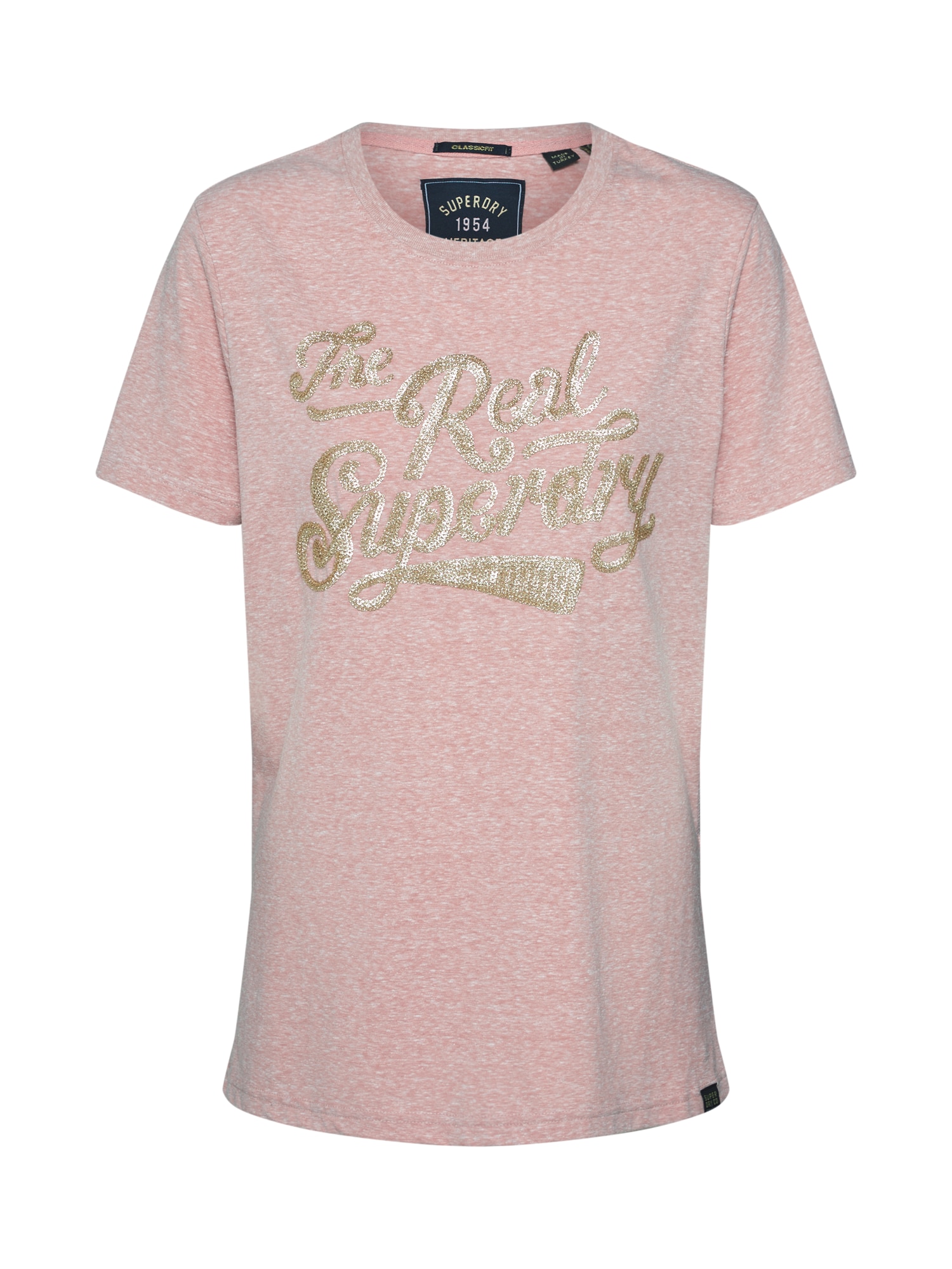 Superdry Póló 'The Real Glitter Sequin Entry'  arany / rózsaszín