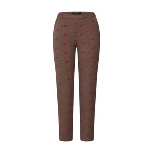 SCOTCH & SODA Damen - Hosen 'Tailored pants with allover flock print'  barna