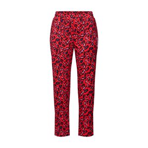 Juicy Couture Black Label Élére vasalt nadrágok 'Poly Tricot Track Printed Pant'  piros / fekete