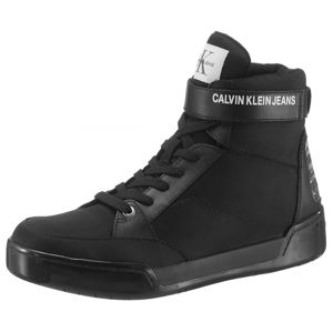Calvin Klein Magas szárú edzőcipők 'Nigel'  fekete / fehér