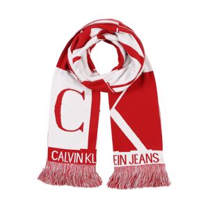 Calvin Klein Jeans Sál 'J MIRROR MONOGRAM SCARF'  piros / fehér