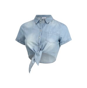 MAMALICIOUS Bluse 'MLHAYLE S/S CROPPED SHIRT A.'  kék
