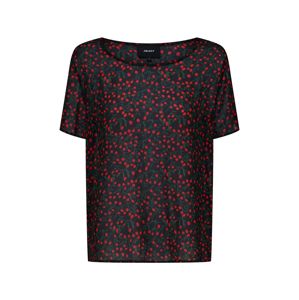 OBJECT Shirt 'OBJKIMBRIELLA S/S TOP'  piros / fekete