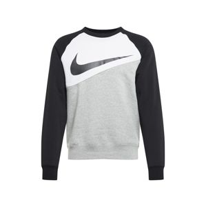 Nike Sportswear Tréning póló 'SWOOSH'  szürke / fekete / fehér