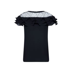 NEW LOOK Blúz 'GO LACE INSERT PLEATED SHELL TOP p152'  fekete