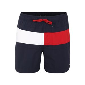 Tommy Hilfiger Underwear Rövid fürdőnadrágok 'MEDIUM DRAWSTRING'  fehér / tengerészkék / piros