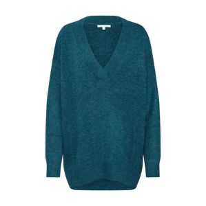 TOM TAILOR DENIM Pulóver 'long v-neck pullover 1/1'  kék