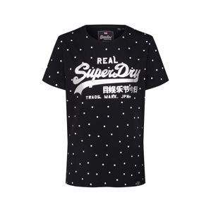 Superdry Póló  fekete / ezüst