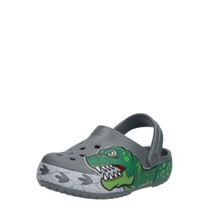 Crocs Nyitott cipők 'Fun Lab Dino Band Lights'  zöld / szürke