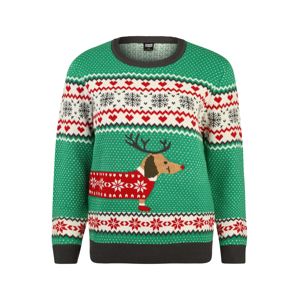 Urban Classics Curvy Pulóver 'Ladies Sausage Dog Christmas Sweater'  vegyes színek / sötétszürke