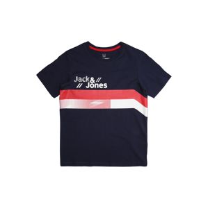 Jack & Jones Junior Póló 'STAIRS'  sötétkék / piros / fehér