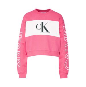 Calvin Klein Jeans Tréning póló 'BLOCKING SATEMENT LOGO CREW NECK'  rózsaszín / fehér / fekete