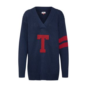 Tommy Jeans Oversize pulóver  éjkék / rubinvörös