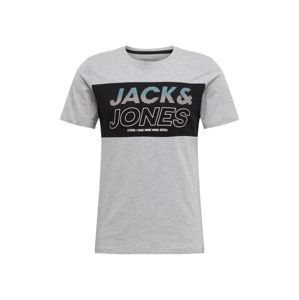 JACK & JONES Póló 'JCOJONAH'  világosszürke / fekete
