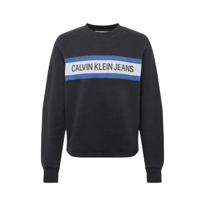 Calvin Klein Jeans Tréning póló 'INSTIT FRONT STRIPE CN'  kék / fekete / fehér