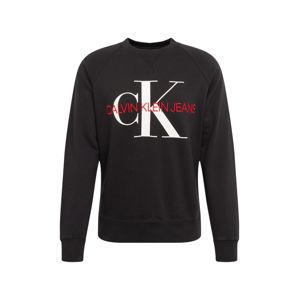 Calvin Klein Jeans Tréning póló 'WASHED REG MONOGRAM CN'  piros / fekete / fehér