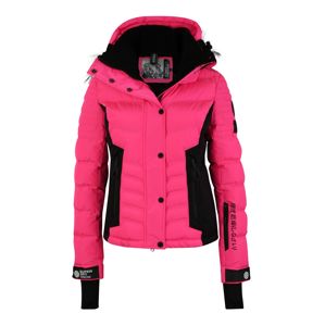 Superdry Snow Kültéri kabátok 'LUXE SNOW PUFFER'  rózsaszín / fekete