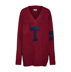 Tommy Jeans Oversize pulóver  burgundi vörös
