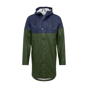 KnowledgeCotton Apparel Funkcionális dzseki 'Long rain jacket with chest print /Vegan'  sötétkék / zöld