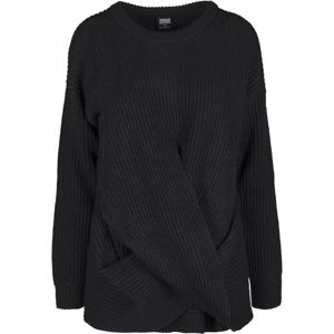 Urban Classics Curvy Pulóver 'Ladies Wrapped Sweater'  fekete