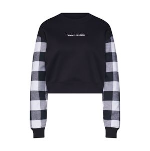 Calvin Klein Jeans Tréning póló 'BUFFALO CHECK'  világosszürke / fekete