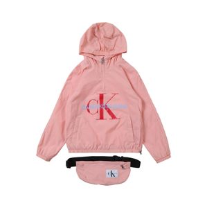 Calvin Klein Jeans Pulóver 'CK PACKABLE ANORAK WITH BUMBAG'  rózsaszín / piros