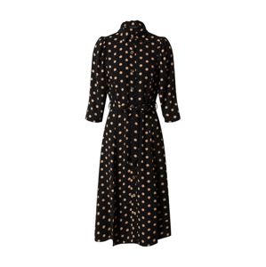 Dorothy Perkins Kleid 'BLACK AND CAMEL SPOT  3Q SLEEVE SHIRT DRESS'  sárga / fekete