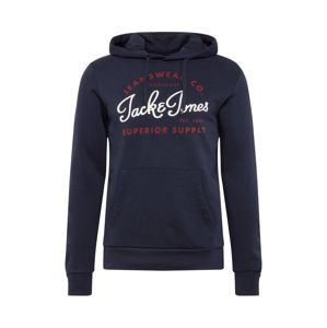 JACK & JONES Sweatshirt 'JJELOGO SWEAT HOOD 2 COL AW19 NOOS'  tengerészkék