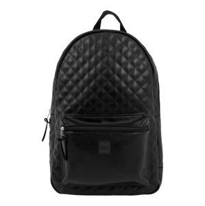Urban Classics Hátizsák 'Diamond Quilt Leather Imitation Backpack'  fekete