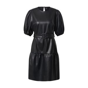 Vero Moda Tall Ruha 'VMSERENA COATED BELT 2/4 DRESS EXP TALL'  fekete