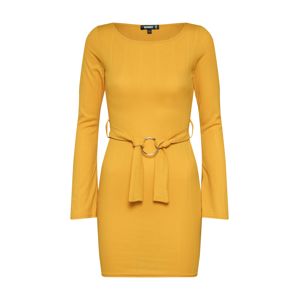 Missguided Ruha 'Ribbed O Ring Belted Mini Dress'  mustár