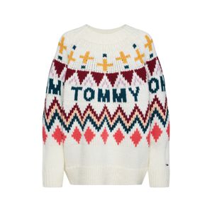 Tommy Jeans Pulóver  piros / gyapjúfehér / vegyes színek