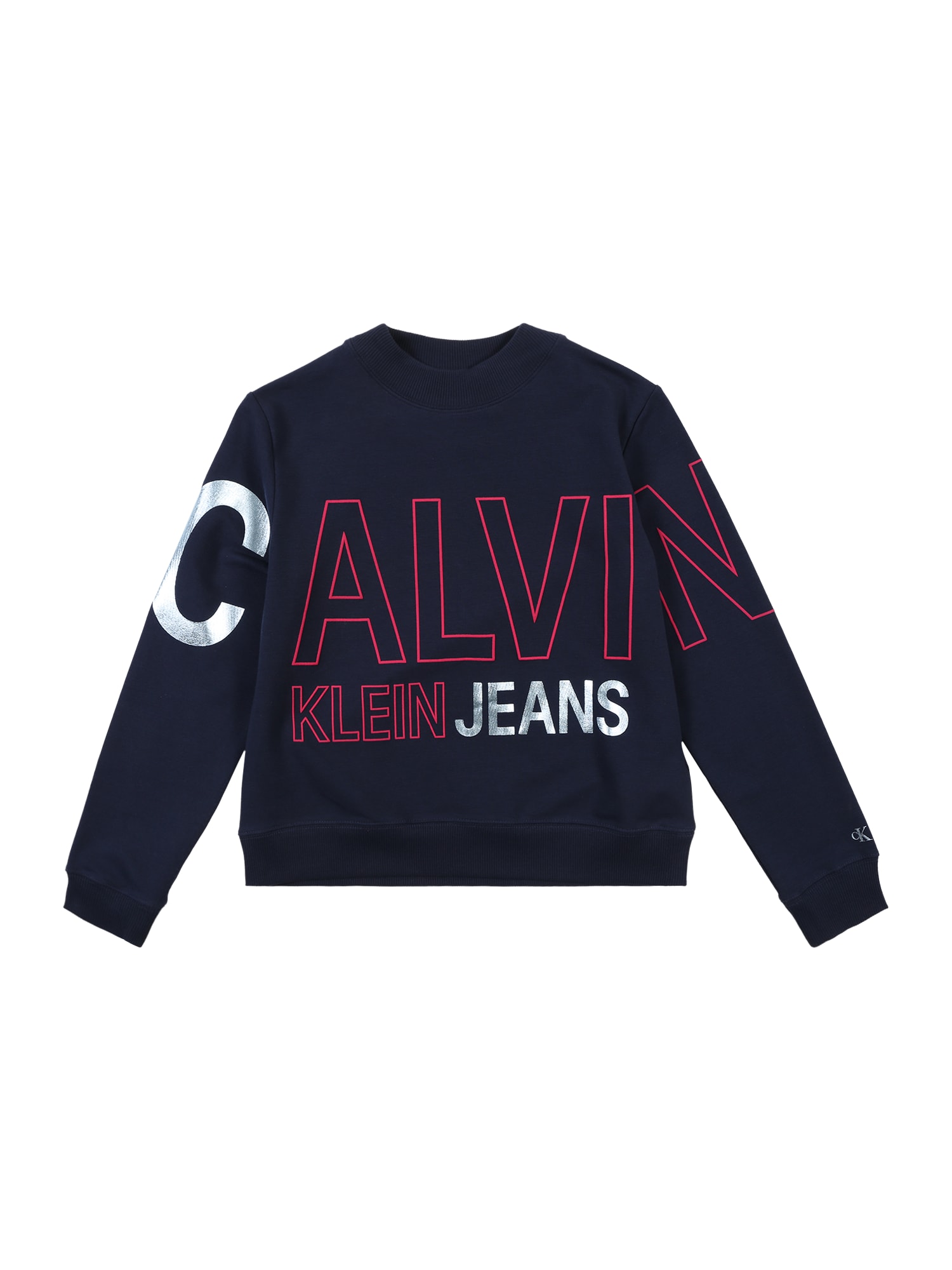 Calvin Klein Jeans Tréning póló 'LOGO FOIL BOXY FIT S'  tengerészkék