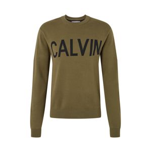 Calvin Klein Jeans Tréning póló 'CALVIN'  khaki / fekete