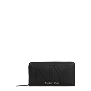 Calvin Klein Pénztárcák 'NY SHAPED LRG ZIPAROUND'  fekete