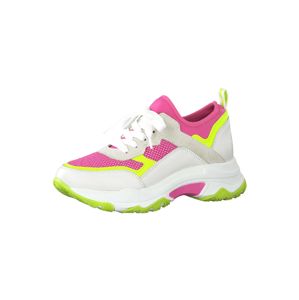 MARCO TOZZI Rövid szárú edzőcipők  neonsárga / fehér / neon-rózsaszín
