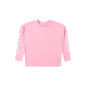 Calvin Klein Jeans Póló 'LONG SLEEVE LOGO GIRLS TEE'  rózsaszín