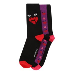 DIESEL Zokni 'SKM-HERMINE-THREEPACK Socks 3pack'  lila / piros / fekete
