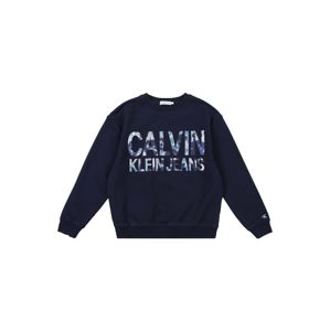 Calvin Klein Jeans Tréning póló 'FLORAL LOGO OVERSIZE'  tengerészkék