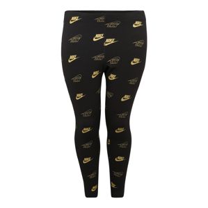 Nike Sportswear Leggings 'AOP SHINE PLUS'  arany / fekete