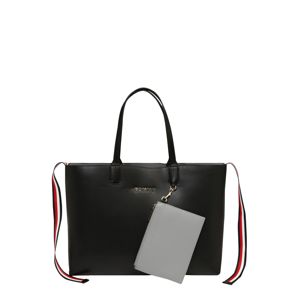 TOMMY HILFIGER Shopper táska 'Iconic Tommy tote solid'  fekete