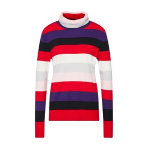 STREET ONE Oversize pulóver 'Cosy Multicolor Stripe'  bogyó / piros / fehér