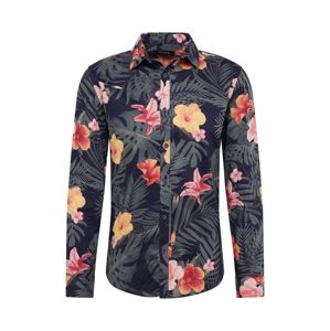 SHINE ORIGINAL Hemd 'Floral AOP'  tengerészkék / rózsaszín / világospiros