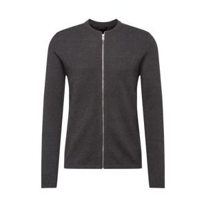 SELECTED HOMME Pulóver 'SLHROCKY ZIP CARDIGAN B'  antracit
