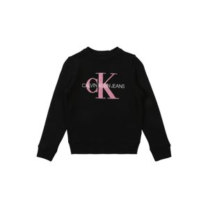 Calvin Klein Jeans Tréning póló 'MONOGRAM TERRY'  rózsaszín / fekete
