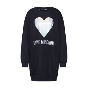 Love Moschino Oversize ruhák 'ABITO M/L ST. CUORE LOGO'  fekete / ezüst